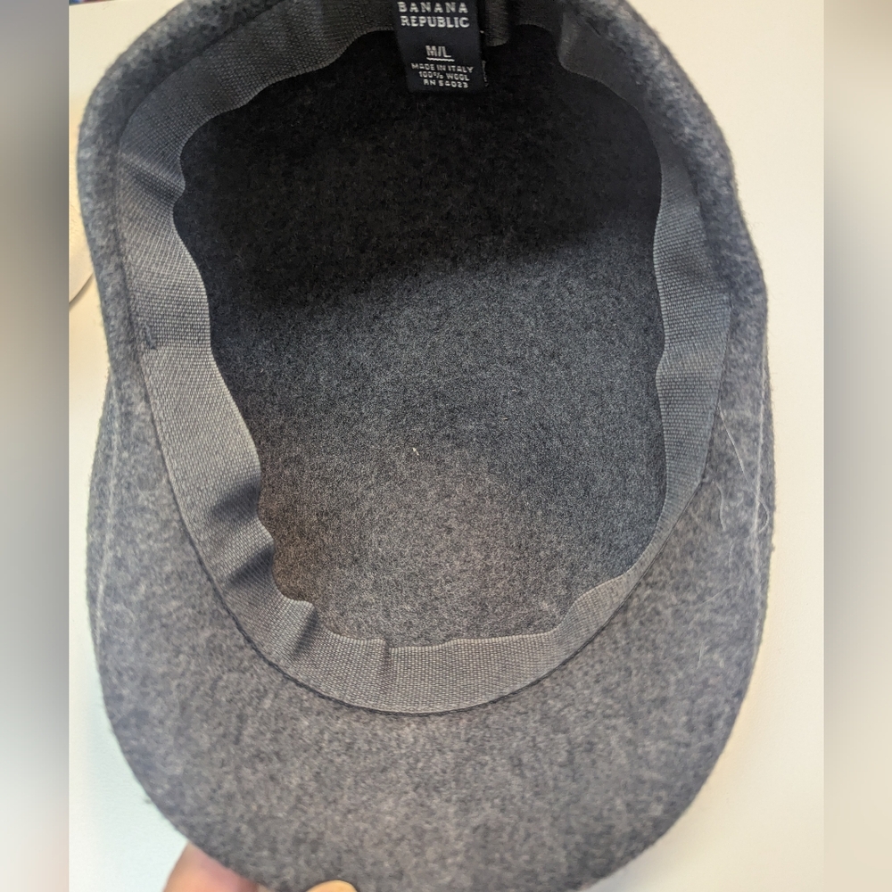 BANANA REPUBLIC Italian Wool Newsboy Flat Cap Hat Gray   M/L - Picture 5 of 5